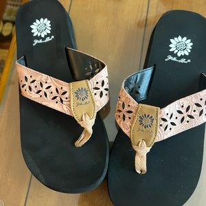 Yellow box flip flops size 9